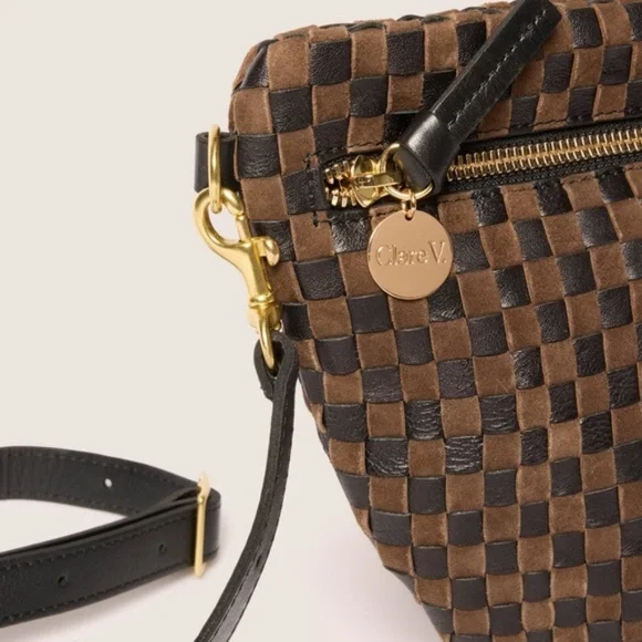 Clare V Grande Fanny Black and Brown Checkered - Picture 2 of 10